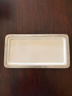 Arte Italica ceramic and pewter tray